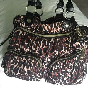 Betsey Johnson leopard print diaper bag.